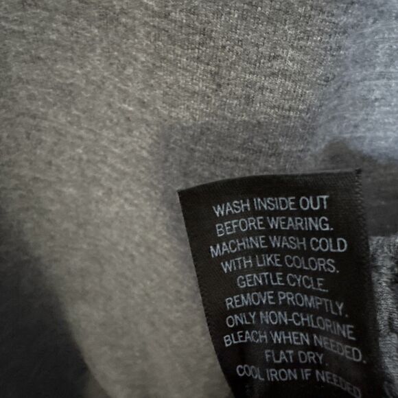 Simply Vera Gray Sweater Yellow Stripe Down LongSleeves Drawstring Side Seams XL - Picture 7 of 8